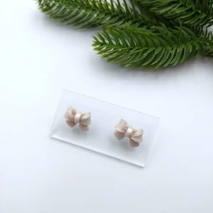 Polymer clay earrings bow stud