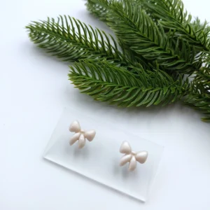 Polymer clay earrings bow stud