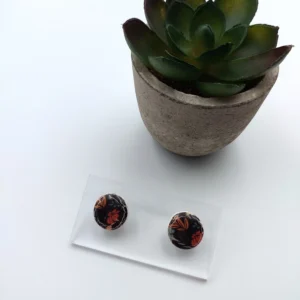Polymer clay earrings circle stud (Polimer agyag fülbevaló bedugós kör) (1)