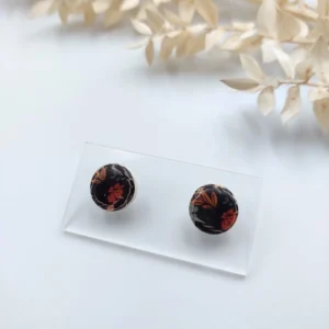 Polymer clay earrings circle stud
