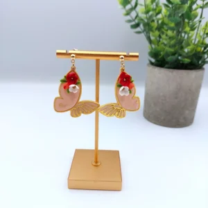 Polymer clay earrings dangle butterfly (Polimer agyag fülbevaló lógó pillangó) (1)