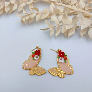 Polymer clay earrings dangle butterfly