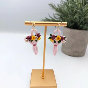 Polymer clay earrings dangle closed umbrella (Polimer agyag fülbevaló lógó zárt esernyő) (1) Polymer clay earrings dangle closed umbrella
