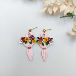 Polymer clay earrings dangle closed umbrella