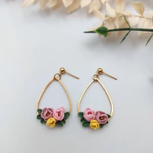 Polymer clay earrings dangle drop