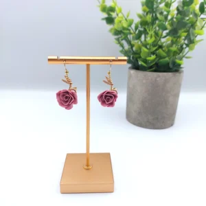 Polymer clay earrings dangle fairy on the rose (Polimer agyag fülbevaló lógó tündér a rózsán) (1)
