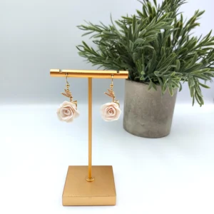 Polymer clay earrings dangle fairy on the rose (Polimer agyag fülbevaló lógó tündér a rózsán) (1)