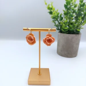 Polymer clay earrings dangle flower