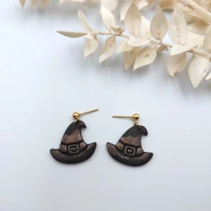 Polymer clay earrings dangle hat