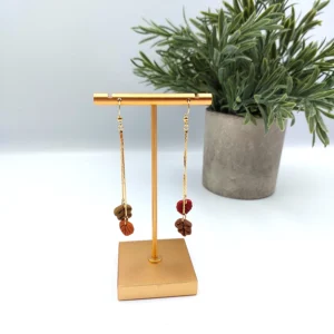 Polymer clay earrings dangle leaf (Polimer agyag fülbevaló lógós levél) (1)