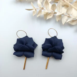 Polymer clay earrings dangle lotus