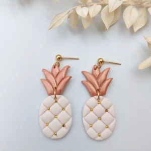 Polymer clay earrings dangle pineapple