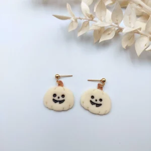 Polymer clay earrings dangle pumpkin (Polimer agyag fülbevaló lógós tök)