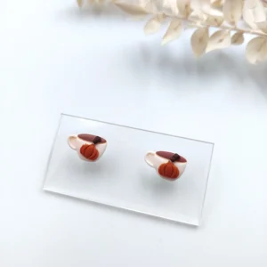Polymer clay earrings fall cup stud (Polimer agyag fülbevaló bedugós őszi csésze)