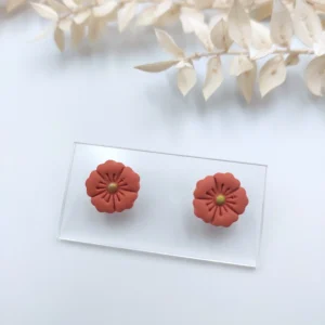 Polymer clay earrings flower stud
