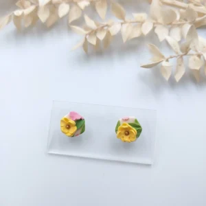 Polymer clay earrings flower stud