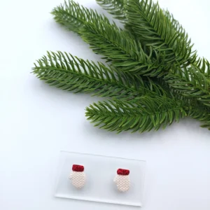 Polymer clay earrings gloves stud