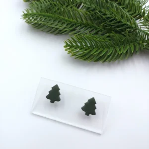 Polymer clay earrings pine stud