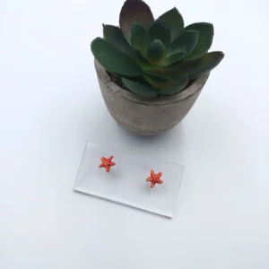 Polymer clay earrings starfish stud (Polimer agyag fülbevaló tengericsillag bedugós) (1)